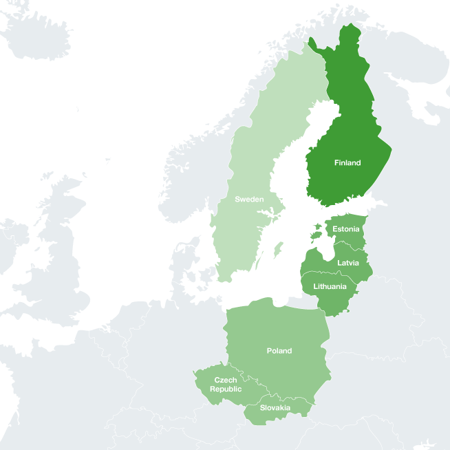 Map of YIT's locations